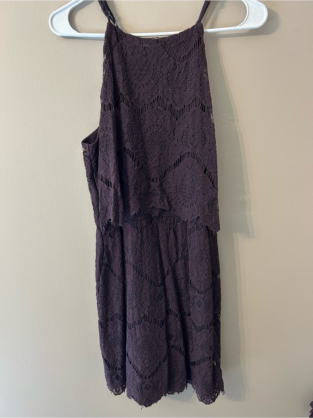 Xhilaration Lace Halter Mini Dress in Plum